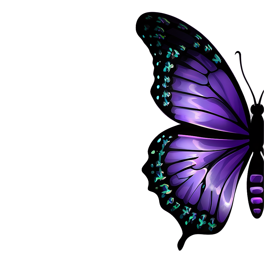 Lavender Butterfly Illustration Png Skb3