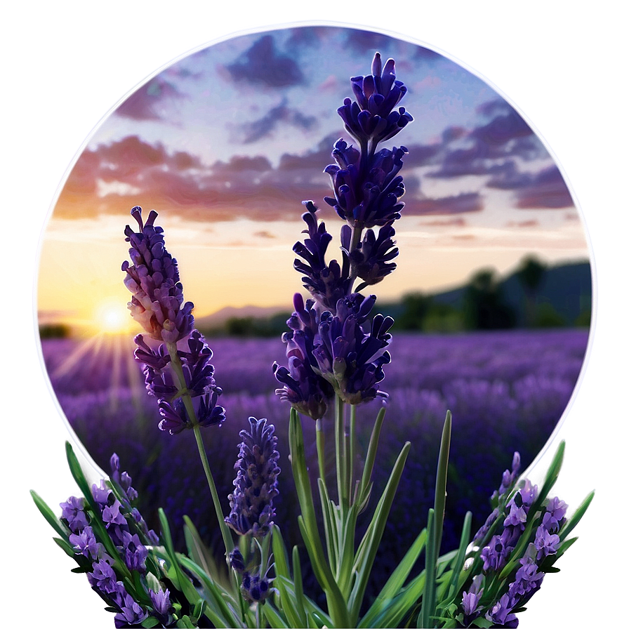 Lavender Field At Sunrise Photo Png Dqv