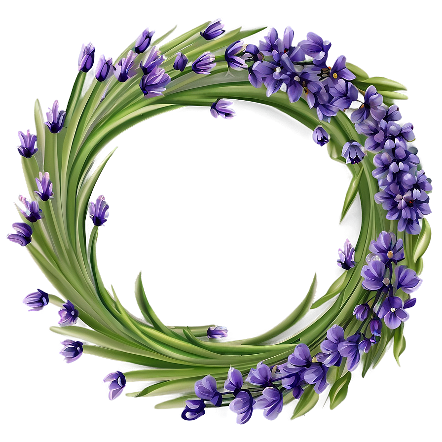 Lavender Flower Wreath Png 06132024