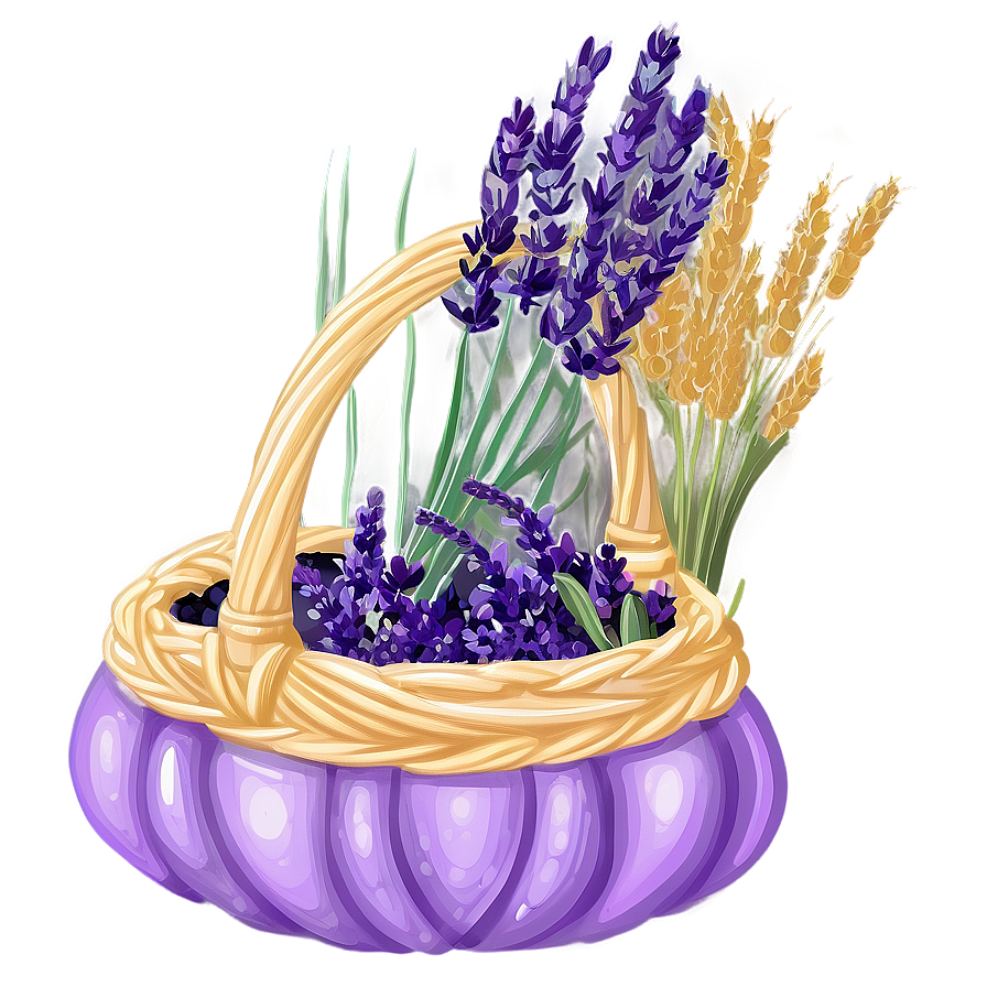 Lavender Harvest Basket Png 05062024