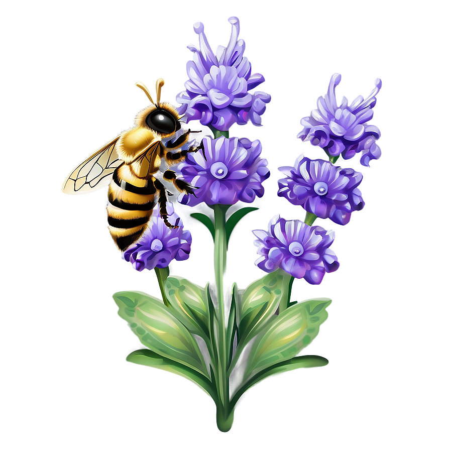 Lavender Honey Bee Garden Png Tno55