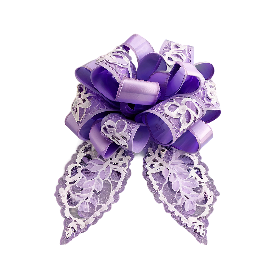 Lavender Lace Gift Bow Png Cft53