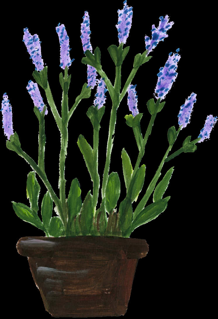 Lavenderin Terracotta Pot Illustration