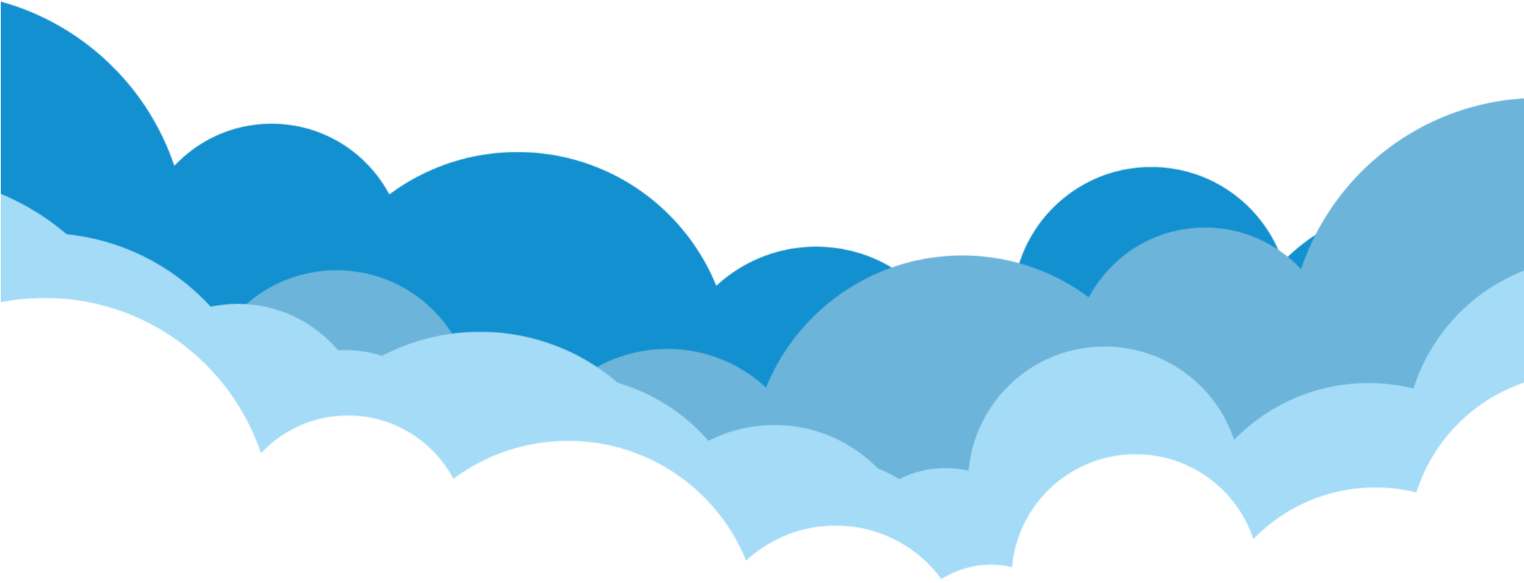 Layered Blue Clouds Clipart