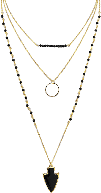 Layered Gold Chain Necklaceswith Pendants