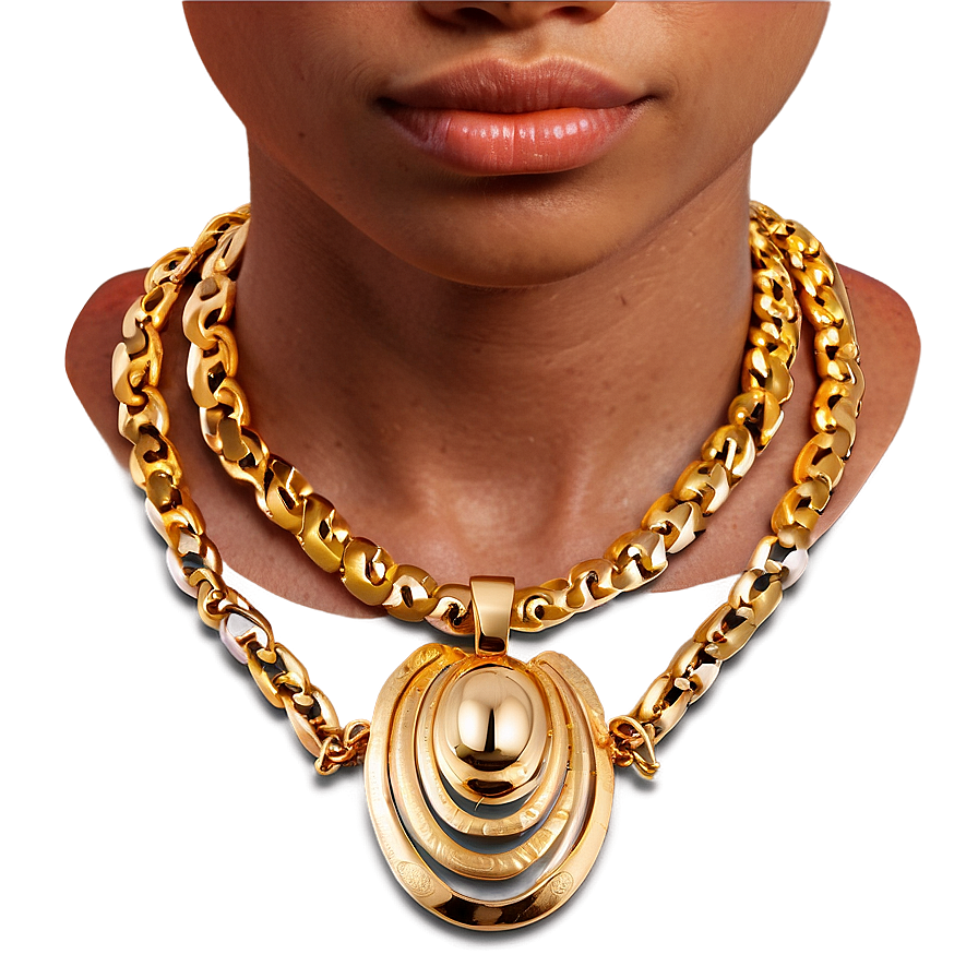 Layered Gold Necklace Png Eln