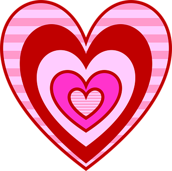 Layered Hearts Valentine Graphic PNG with transparent background