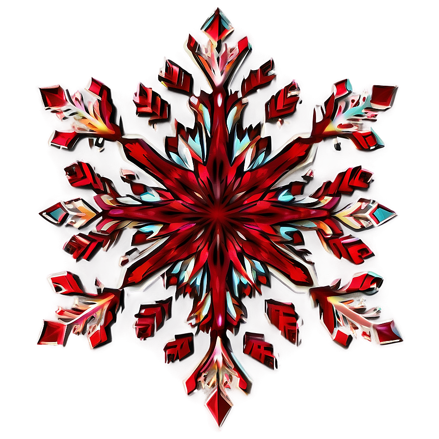 Layered Red Snowflake Png 06282024