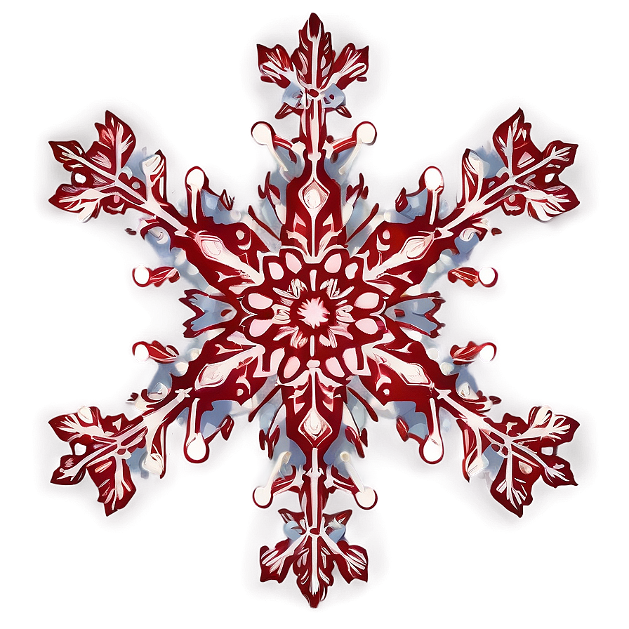 Layered Red Snowflake Png Obk