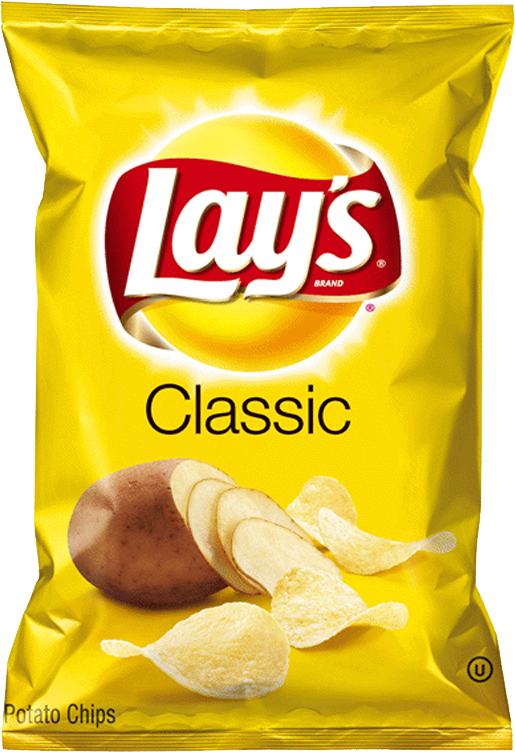 Lays Classic Potato Chips Package PNG with transparent background