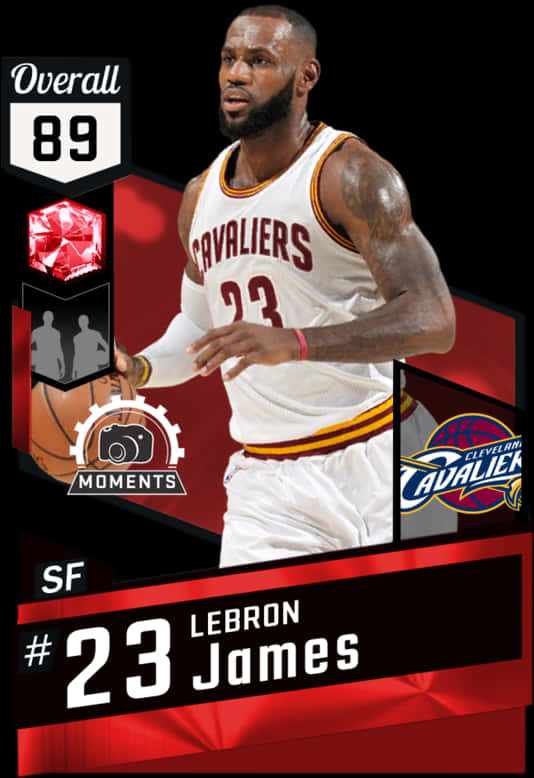Le Bron Cavaliers Card89 Overall PNG with transparent background