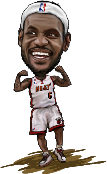 Le Bron Heat Cartoon Caricature