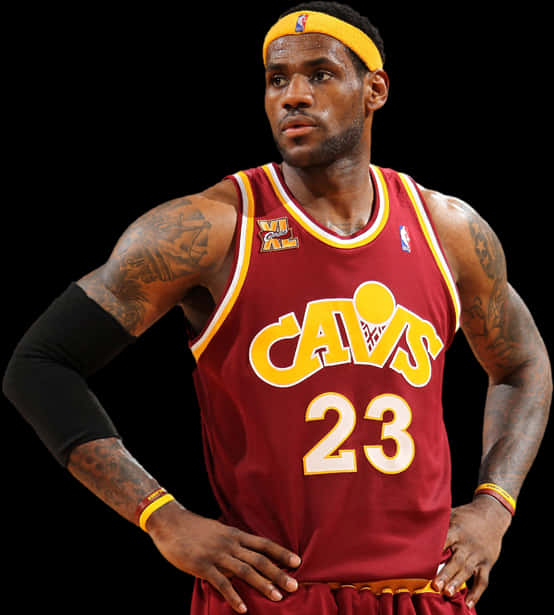 Le Bron James Cleveland Cavaliers Uniform PNG with transparent background