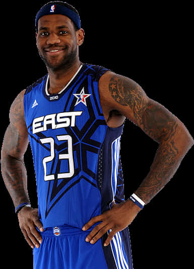 Le Bron James Eastern Conference All Star Uniform PNG with transparent background