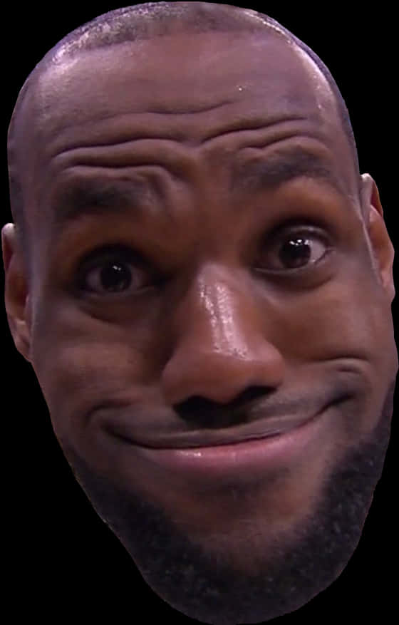 Le Bron James Facial Expression Close Up PNG with transparent background