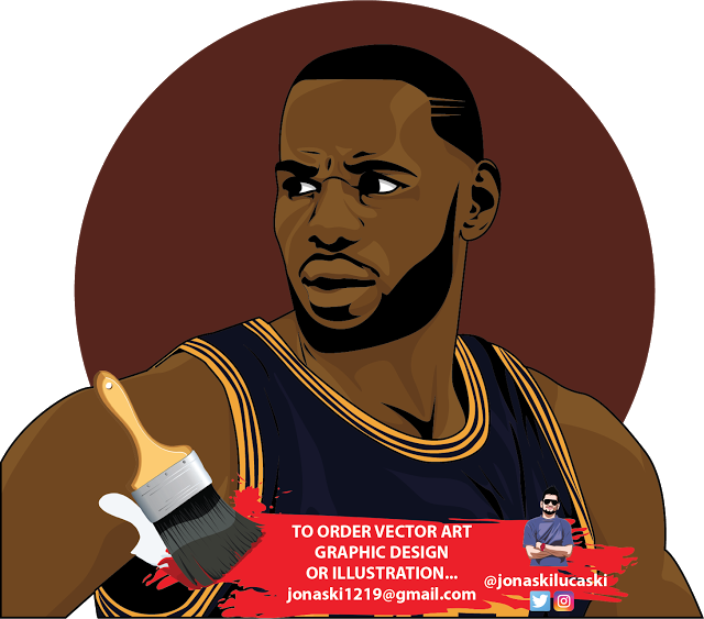 Le Bron James Vector Illustration Artwork