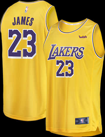 Le Bron Lakers Jersey23 PNG with transparent background