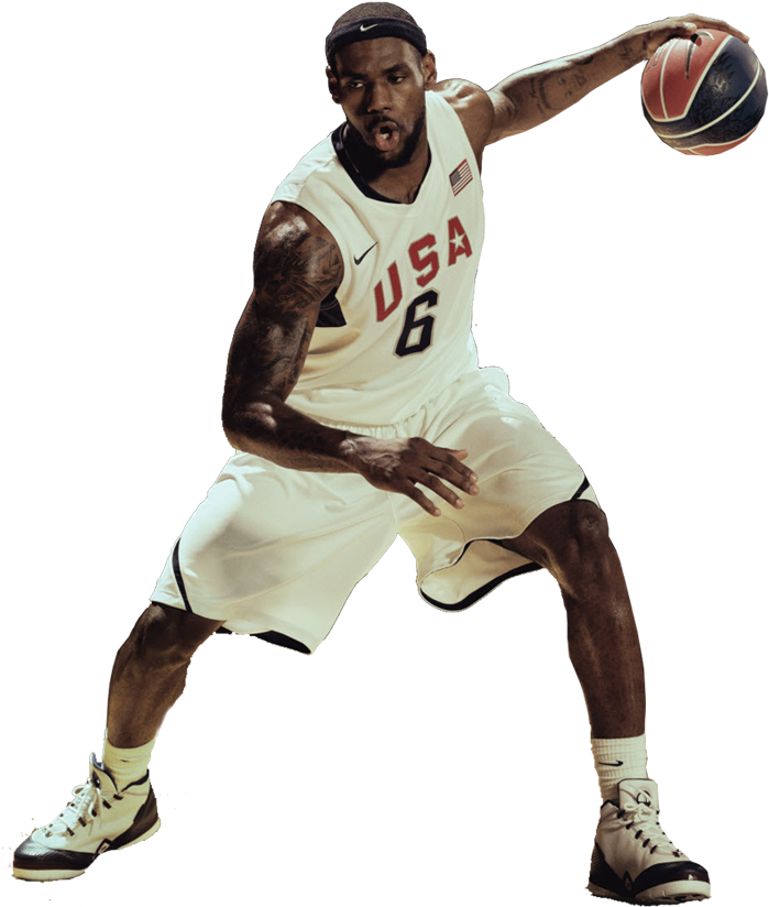 Le Bron U S A Basketball Action Pose