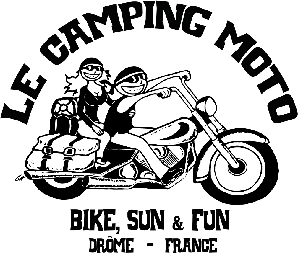 Le Camping Moto Vintage Graphic PNG image with a transparent background, free high-resolution download