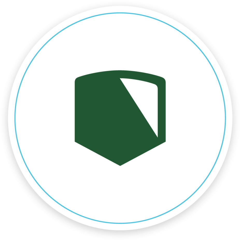 Leadership Icon Green Shield PNG with transparent background