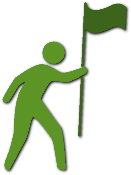 Leadership Symbol Green Figure Flag PNG with transparent background