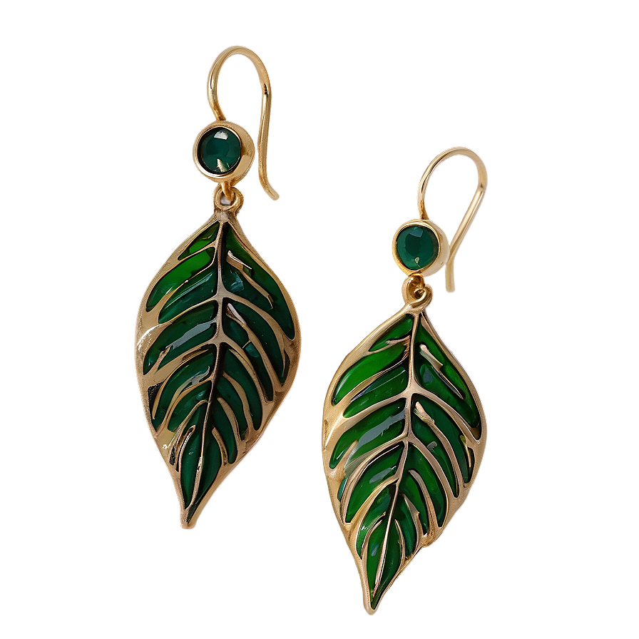 Leaf Design Earring Png Pof