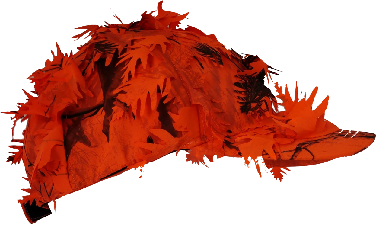 Blaze Orange Front Face Mask Cap Hat 3d Leafy For Safe - Tree, HD Png Download PNG with transparent background