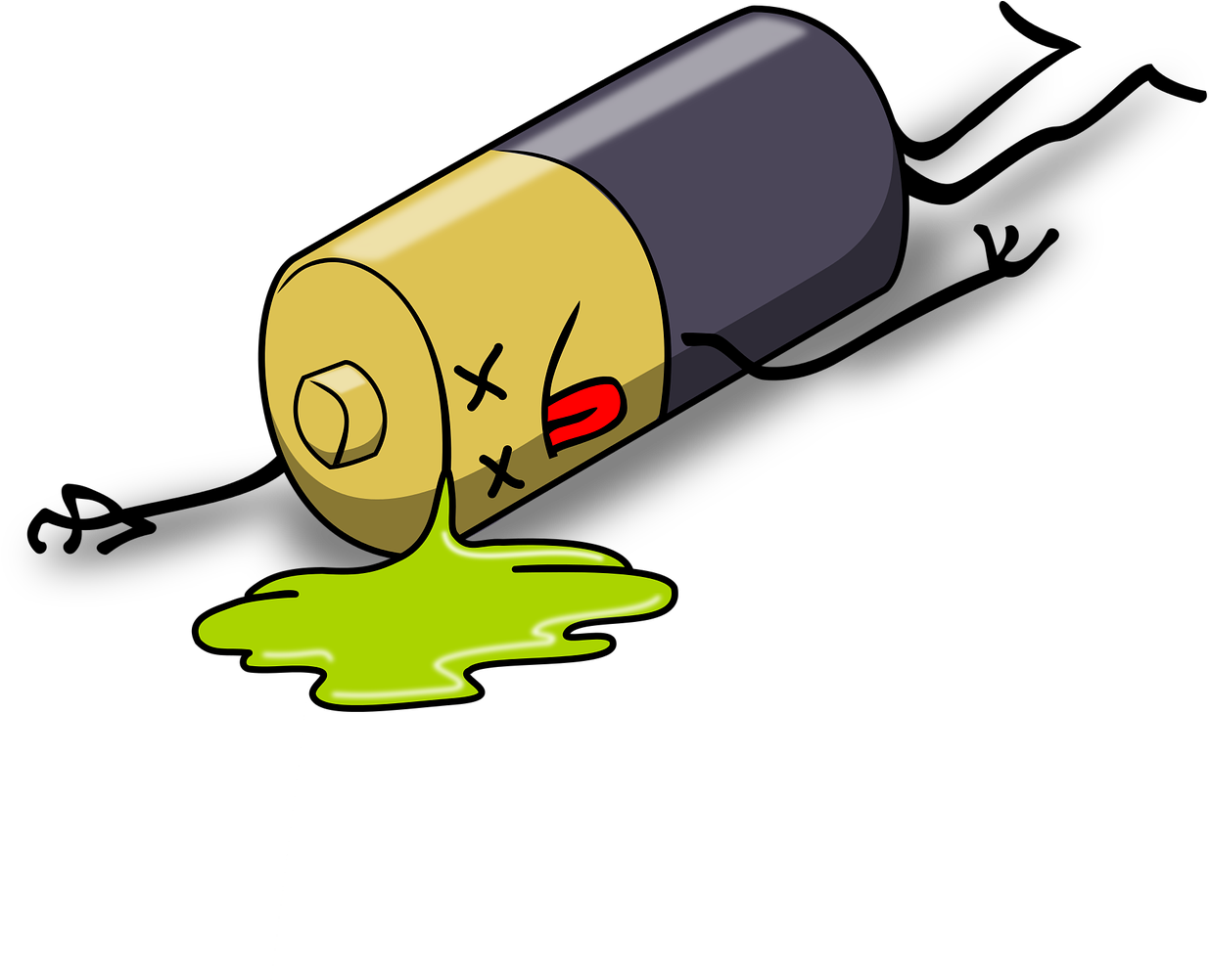 Iphone Battery Life - Dead Battery Cartoon, HD Png Download PNG with transparent background