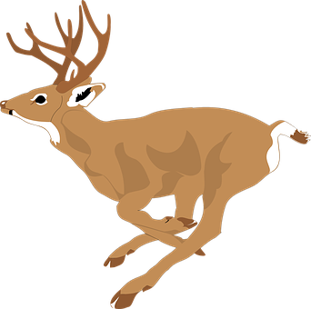 Leaping Deer Vector Illustration PNG with transparent background