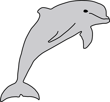 Leaping Dolphin Silhouette PNG with transparent background