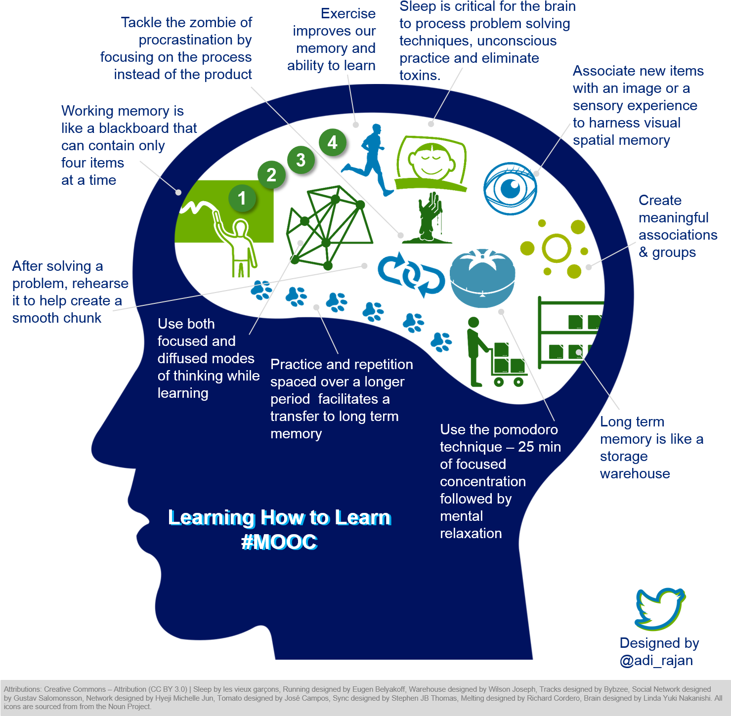Learning Strategies Infographic PNG with transparent background