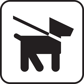 Leashed Dog Sign Icon PNG with transparent background