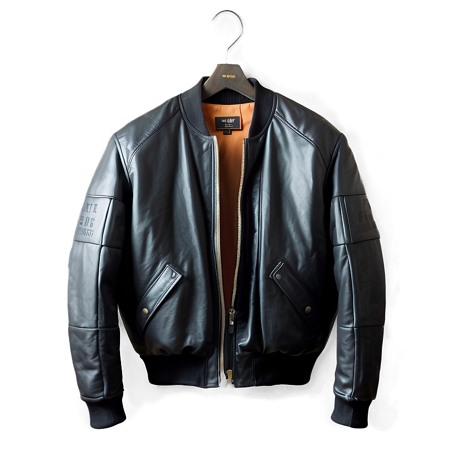 Leather Bomber Jacket Look Png Egj