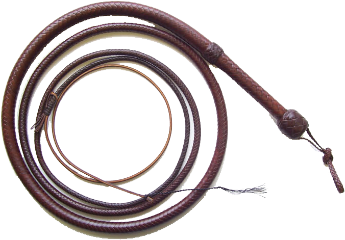 Leather Bullwhip Coiled