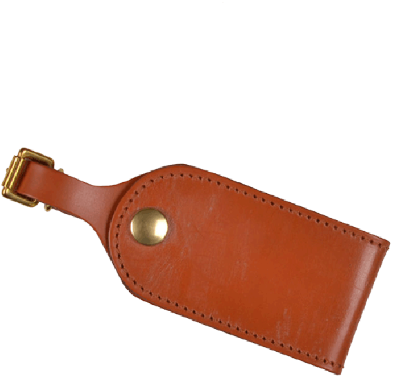 Leather Luggage Tag Brown