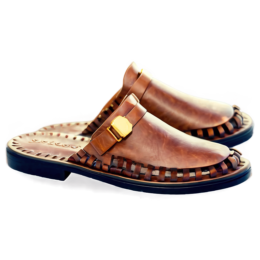 Leather Slippers PNG 06202024 PNG image with a transparent background, free high-resolution download