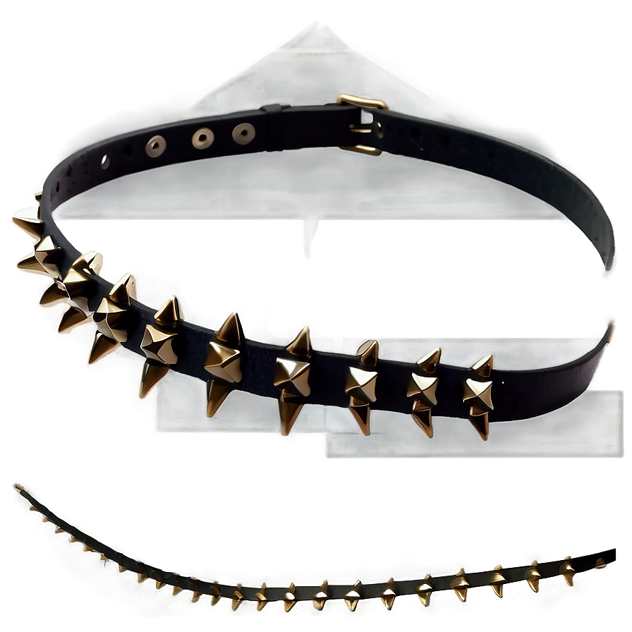 Leather Spiked Choker Design Png 84