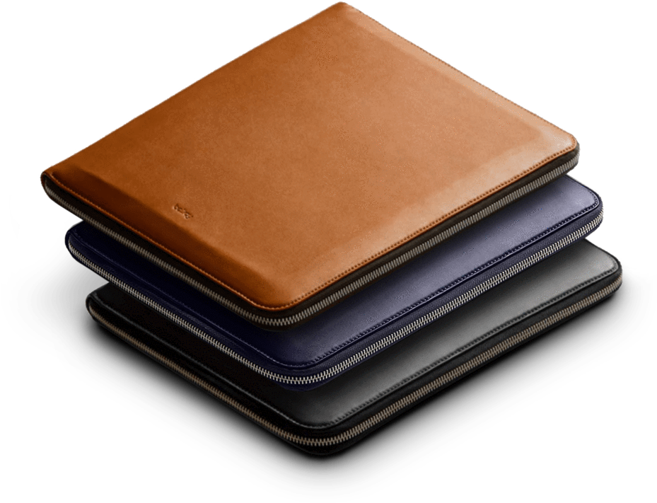 Leather Wallets Stacked Display PNG with transparent background