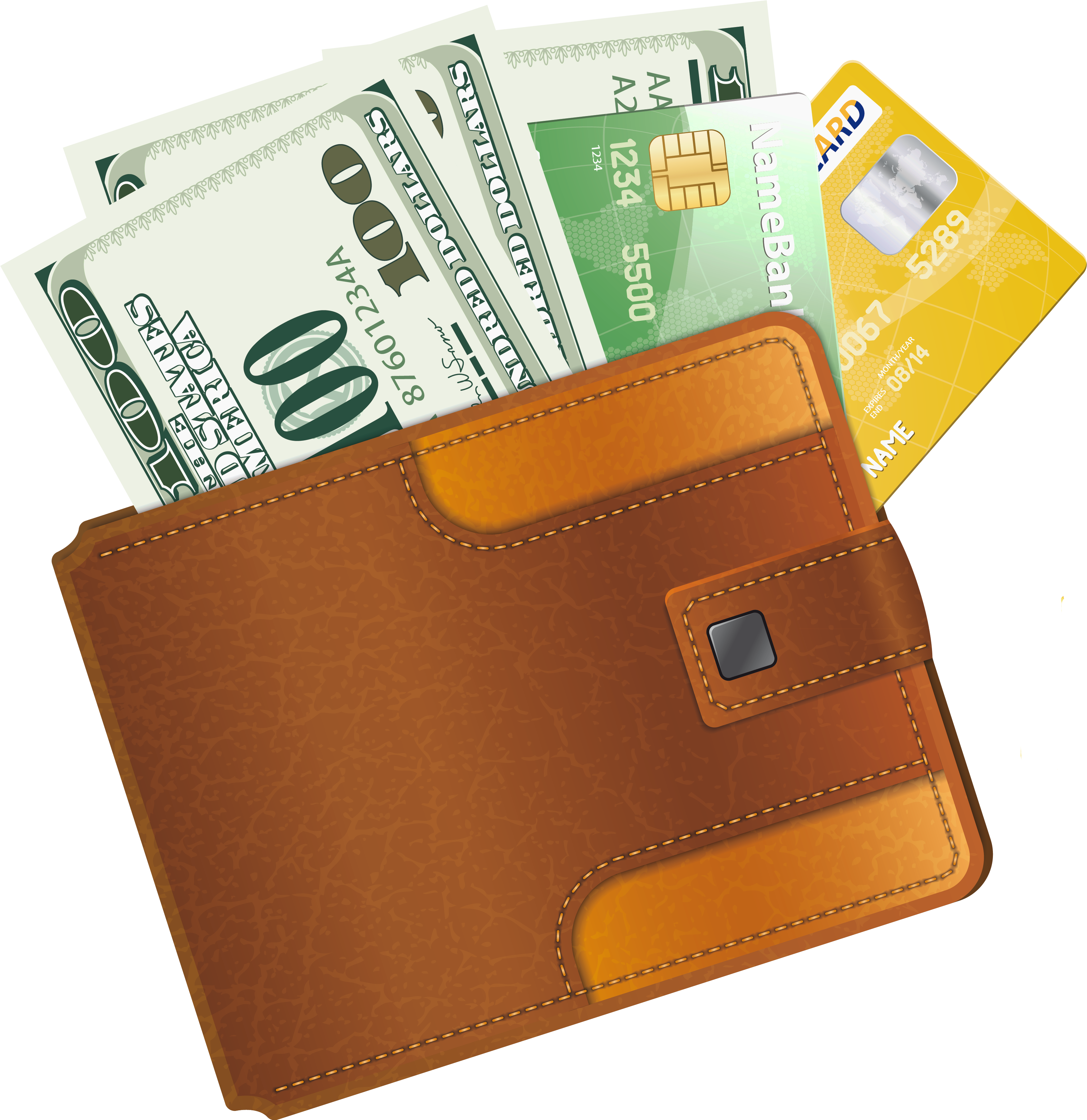 Leather Walletwith Cashand Cards