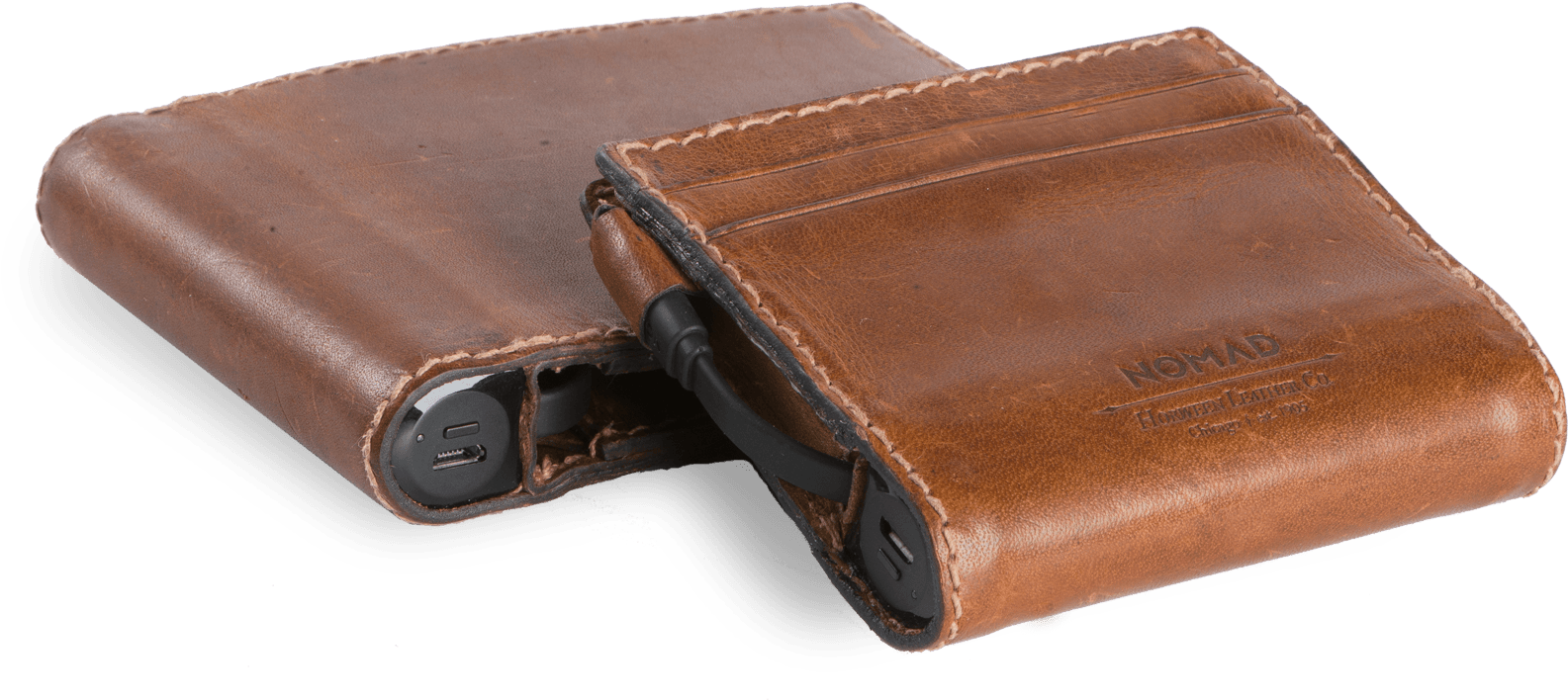 Leather Walletwith Portable Charger PNG with transparent background