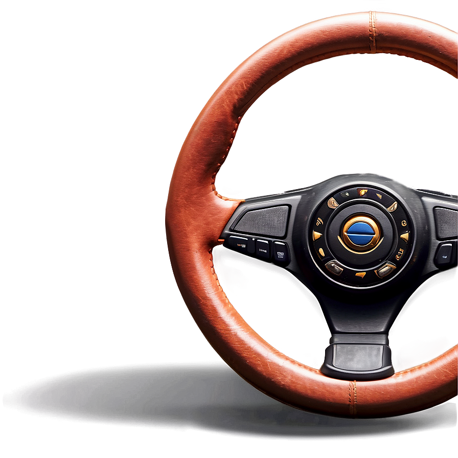 Leather Wrapped Steering Wheel Png Ouj