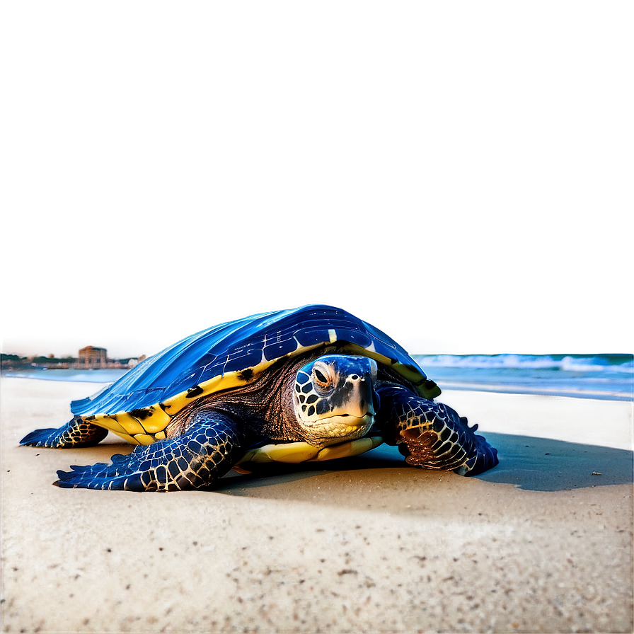 Leatherback Turtle On Beach Sunset Png 06292024