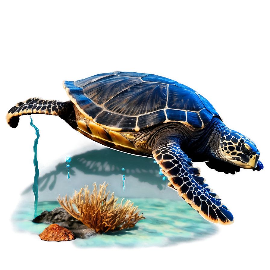 Leatherback Turtle Underwater Scene Png 06292024