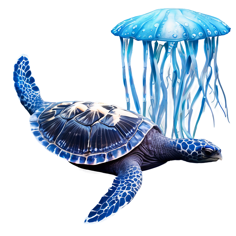 Leatherback Turtle With Jellyfish Png 06292024