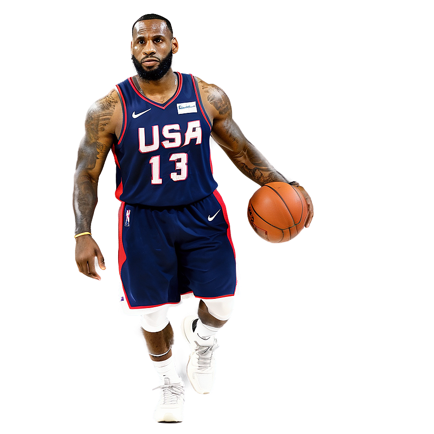 Lebron James And Team Usa Png Qsn