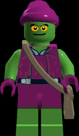 Lego Green Goblin Figure PNG image with a transparent background, free high-resolution download
