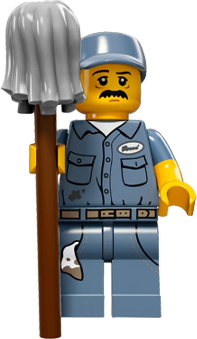 Lego Janitor Figurewith Mop