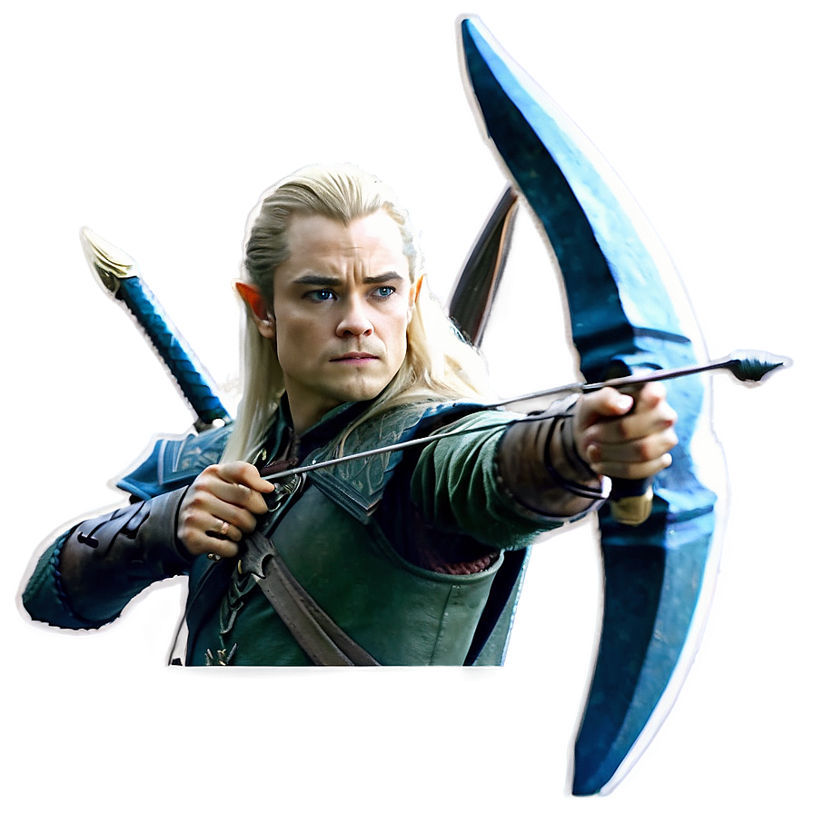 Legolas With Blue Cloak Png 06242024