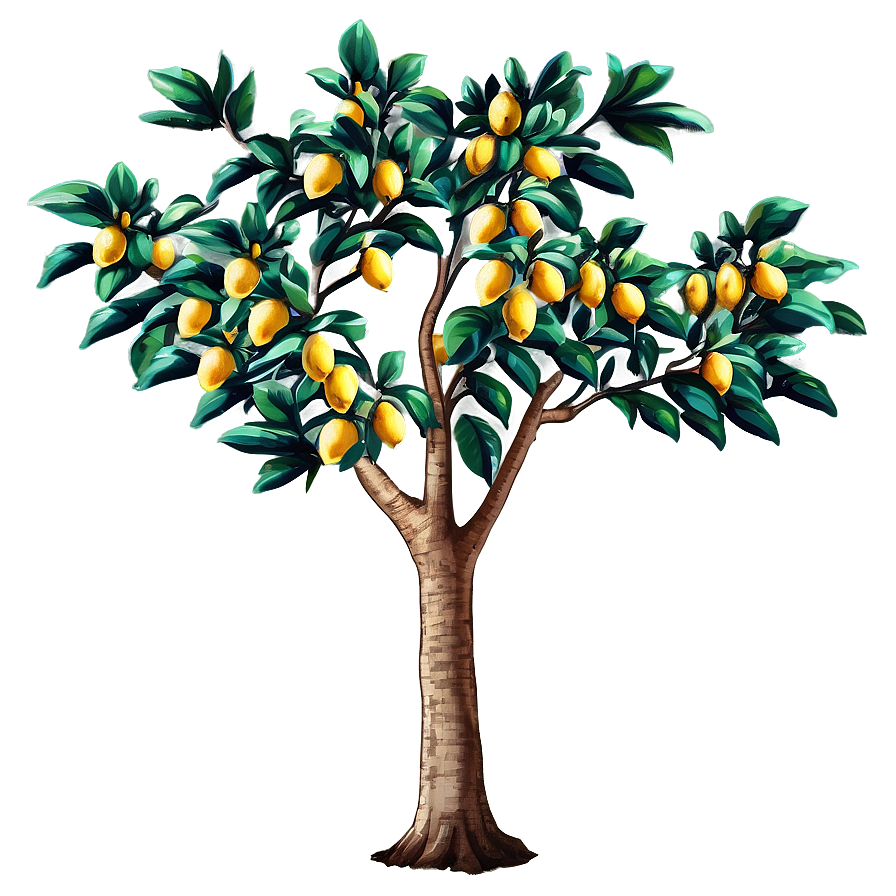 Lemon Orchard Tree Design Png Vgq