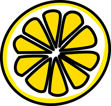 Lemon Slice Graphic PNG with transparent background